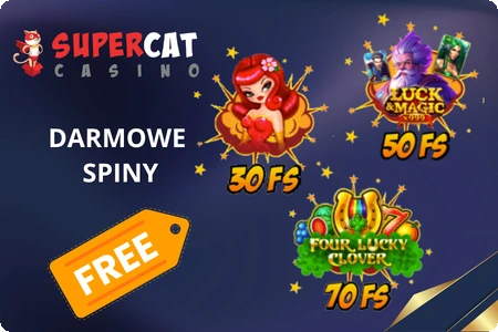 Darmowe spiny Casino Cat – 30, 50 i 70 FS na wybranych automatach