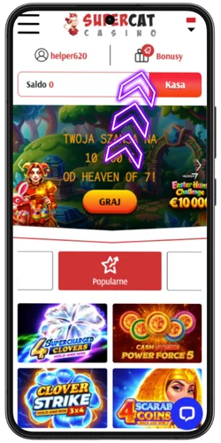 Panel gracza Casino Cat z sekcją bonusów