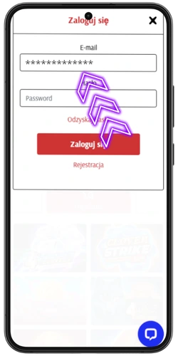 Formularz logowania Casino Cat – pole e-mail